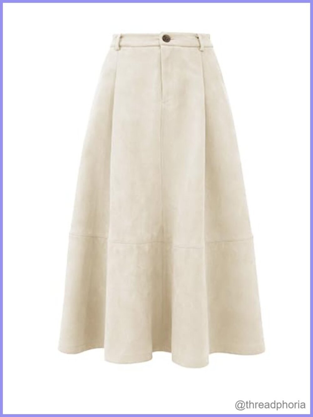 Faux Suede Midi Skirt High Waist A-Line Pleated Pockets Women's